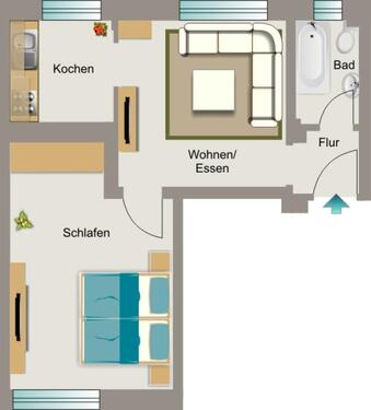 Foto - 2.5 Zimmer Etagenwohnung zur Miete in Kamp-Lintfort