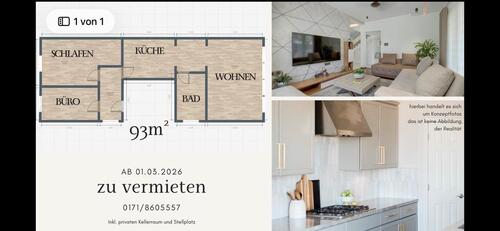 Foto - Wohnung zu Vermieten 93qm - 800,00&nbsp;EUR Kaltmiete, ca.&nbsp; 93,00&nbsp;m&sup2;