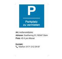 Stellplatz zu vermieten - 45,00&nbsp;EUR Miete, in Stein (PLZ: 90547)