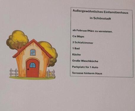 Foto - Einfamilienhaus in der Mitte von Schönstadt zu vermieten.