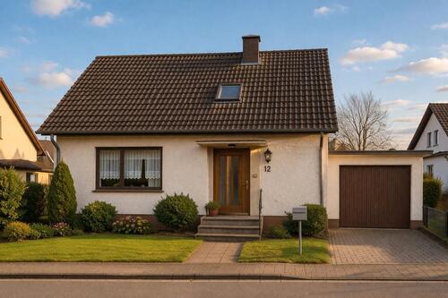 Foto - Einfamilienhaus mit Garage und Garten