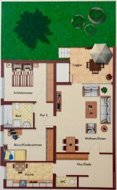 Foto - Kernsanierte 3-Zimmerwohnung mit Garten