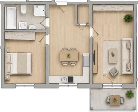 Foto - Eigentumswohnung 2 ZKB 65 m² in 86653 Monheim
