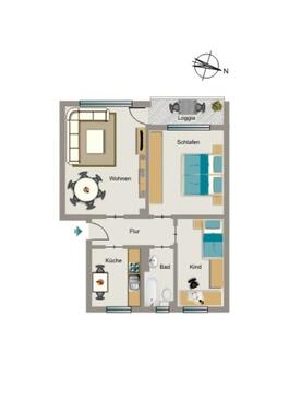 Foto - 3.5 Zimmer Erdgeschoßwohnung zur Miete in Herten