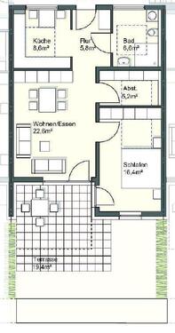 Foto - 2 Zi-Wohnung in Bergrheinfeld (barrierefrei) mit Terrasse u.TG
