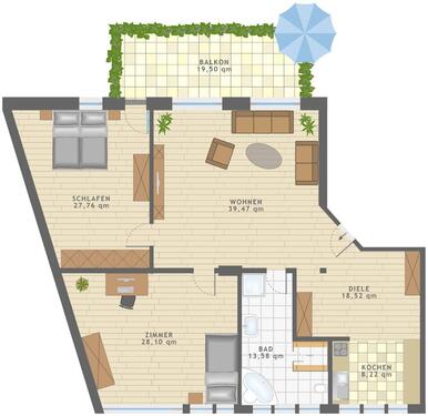 Foto - Exklusive, lichtdurchflutete 3-Raum-Dachgeschosswohnung mit 144m2