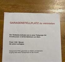 Tiefgaragen Stellplatz PKW Forsthausstrasse - Mühlheim am Main