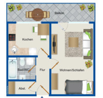 Wohnung 1,5-Zimmer-zum vermieten Loggia & Tiefgarage Oberasbach