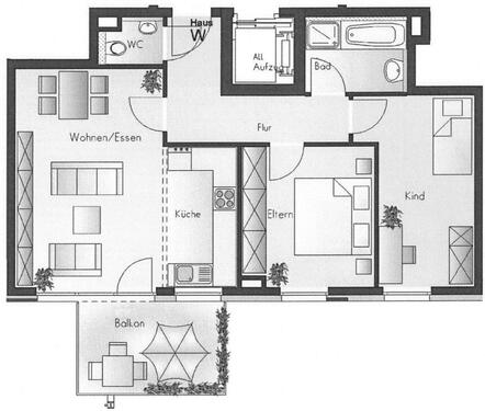 Foto - Geschmackvolle, neuwertige 3,5-Zimmer-Wohnung mit Balkon und EBK