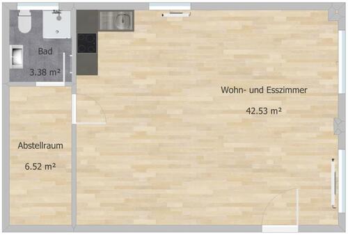 Foto - Renovierte 1-Zimmer-Wohnung mit Einbauküche in Bahnhofsnähe