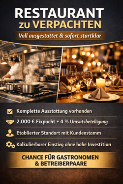Foto - „Restaurant voll ausgestattet – fairer Einstieg mit Umsatzmodell“