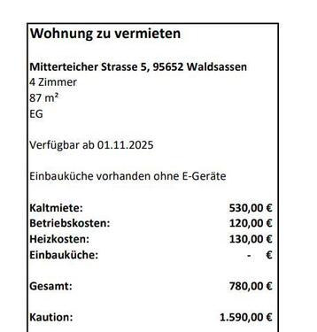 Foto - 4 Raum Wohnung - 530,00 EUR Kaltmiete,