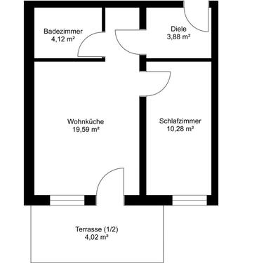 Foto - 2 Zimmer Wohnung Mieten Terrasse EG Keller Garage Stellplatz WG
