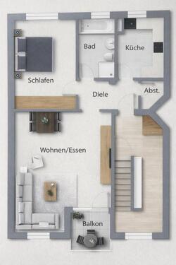 Foto - 2 Zimmer Etagenwohnung zur Miete in Heppenheim (Bergstraße)