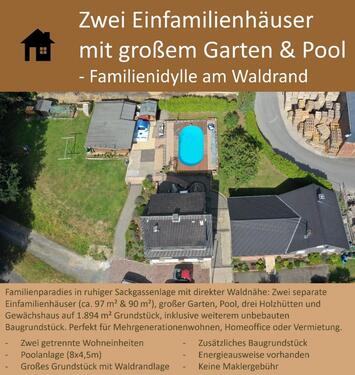 Foto - Zwei Einfamilienhäuser mit großem Grundstück & Pool