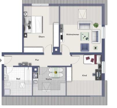 Foto - Helle 3-Zimmer-DG-Wohnung (79qm) 