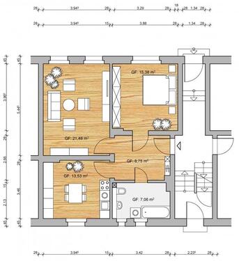 Foto - 2 Zimmer Erdgeschoßwohnung zur Miete in Guben
