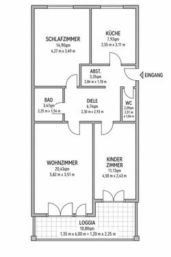 Foto - Lichtdurchflutete 3-Zimmer-Wohnung m. Panoramablick u. gr. Loggia
