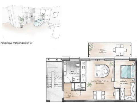 Foto - Erstbezug - 2-Zimmer-Wohnung mit Balkon inkl. Parkplatz