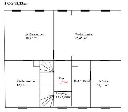Foto - 3-Raumwohnung - 500,00 EUR Kaltmiete, ca.  73,68 m²