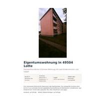 Eigentums Wohnung 4 Zimmer 82,5 qm² - Lotte
