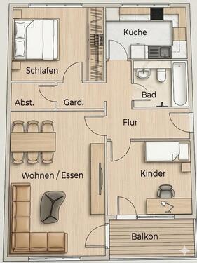 Foto - 3-Zimmer Wohnung, EG mit Tiefgaragenstellplatz, SchweinfurtBergl