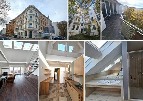 Foto - Helle DG-Wohnung mit Galerie, ca. 64 m² WZ, Kamin, EBK, Gäste-WC, gr. Balkon, Lift, SP mgl.