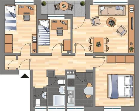 Foto - Super Schnitt!! 4-Zimmer-Wohnung in Wilhelmshaven Wiesenhof