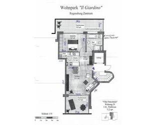 ETW in Rgb, zu vermieten, 1-2 Pers, Penthouse, 2 Balkone - Regensburg Ganghofersiedlung