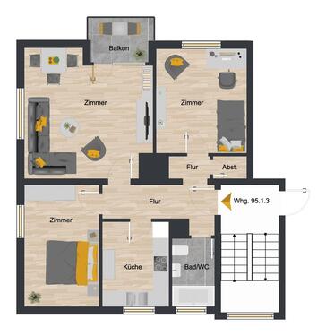 Foto - 3 Zimmer Etagenwohnung zur Miete in Osterode am Harz