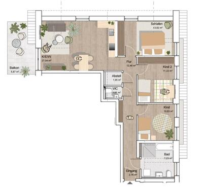 Foto - Vermiete 4 Zimmerwohnung mit Balkon Tiefgarage NEUBAU 95m2