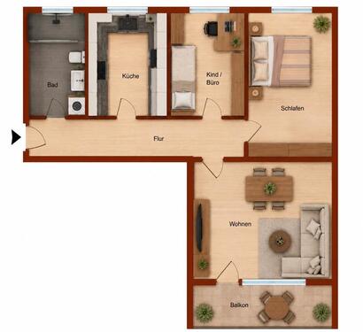 Foto - Kernsanierte 3-ETW mit Balkon & Einbauküche - zentral in Gifhorn