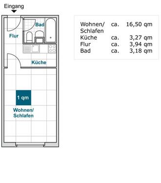 Foto - 1 Zimmer Etagenwohnung zur Miete in Dresden