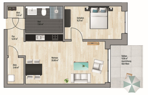 Foto - Etagenwohnung zur Miete in Grafenau