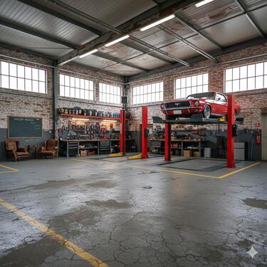 Foto - Beteiligung an großer Schrauberhalle (350 m²) mit Hebebühnen