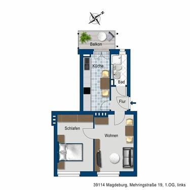 Foto - 2 Zimmer Etagenwohnung zur Miete in Magdeburg