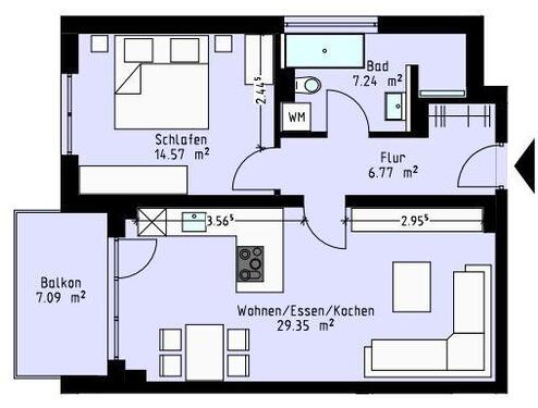 Foto - Etagenwohnung zur Miete in Gera