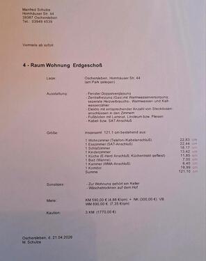 Foto - 4 Zimmer Raum Wohnung - 890,00&nbsp;EUR Kaltmiete, ca.&nbsp; 121,00&nbsp;m&sup2;