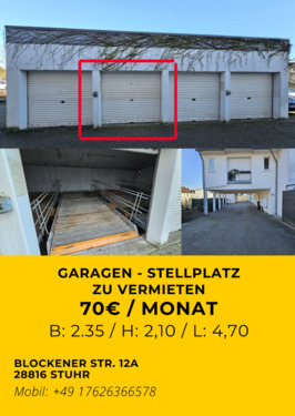 Foto - Garage Stellplatz in Stuhr zu vermieten – 70 € Monat