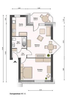 Foto - ERSTBEZUG: SANIERTE 2-RAUM DG WOHNUNG MIT BALKON & STELLPLATZ