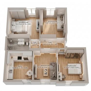 Foto - Dachgeschoßwohnung in Wiesbaden zur Miete