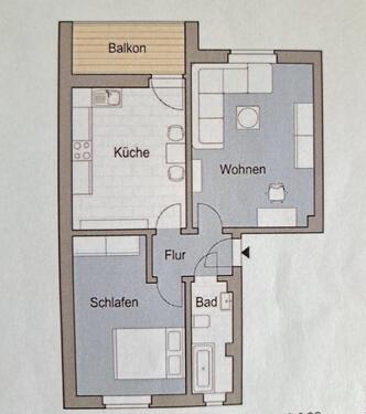 Foto - Charmante 2-Zimmer-Wohnung mit Balkon in ruhiger Umgebung