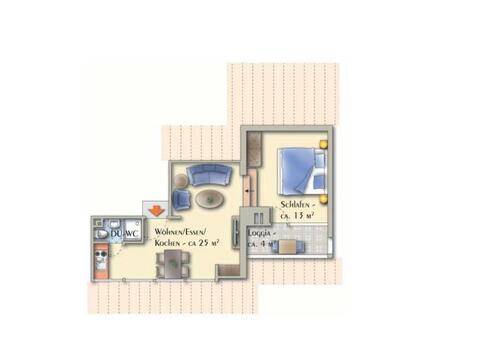 Foto - Gemütliche 2 Zimmer Dachwohnung mit Loggia in Marxzell-Burbach