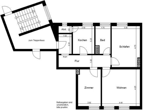Foto - 3 Zimmer Etagenwohnung zur Miete in Nordhausen