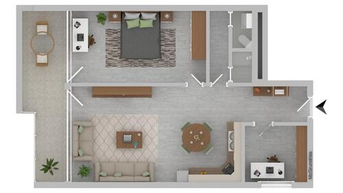 Foto - 63,73 qm Wohn-Oase mit Einbauküche, Balkon u. Stellplatz