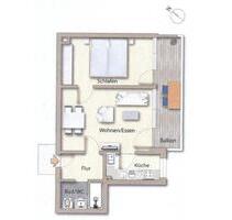 Nach Modernisierung: Helle, ruhige 2 Zi-Whg. mit Balkon, EBK und WaMa für Singles od. Paare - München Aubing-Lochhausen-Langwied