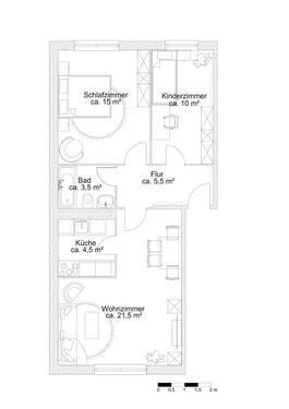 Foto - 3 Zimmer Etagenwohnung zur Miete in Prenzlau
