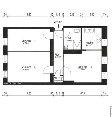 Foto - 3 Zimmer Wohnung - 1.450,00 EUR Kaltmiete,