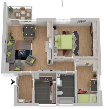 Foto - Renovierte 3 Zimmer Wohnung in ruhiger Lage, Balkon, neue Küche