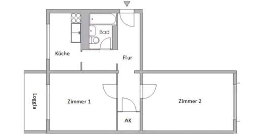 Foto - 2 Zimmer gegen 3-4 Zimmer - 575,00&nbsp;EUR Kaltmiete, ca.&nbsp; 57,00&nbsp;m&sup2;
